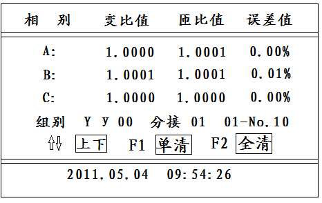 变压器变比测试仪操作方法与操作示例