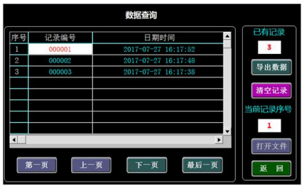 开关触指压力测试仪显示界面